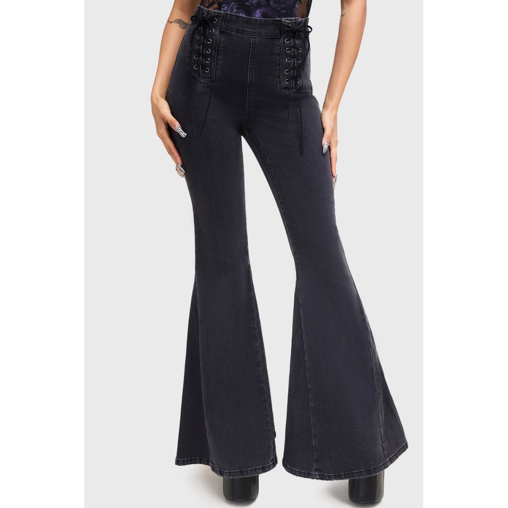 Killstar - Vipersong Flared broek - Zwart